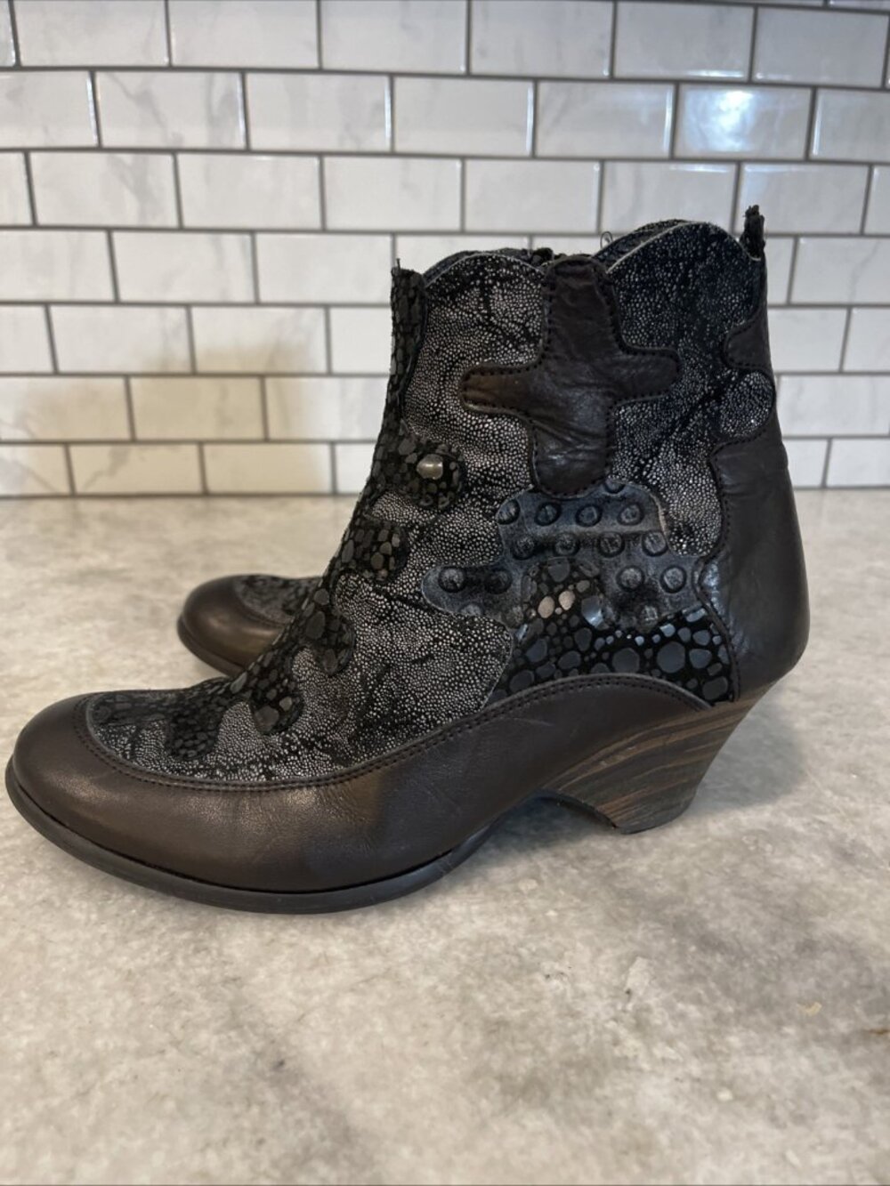 Jan Jansen Boots Womens Size 9 Black Bootie Leather Gothic Advant Garde Eur 39 - Picture 8 of 12
